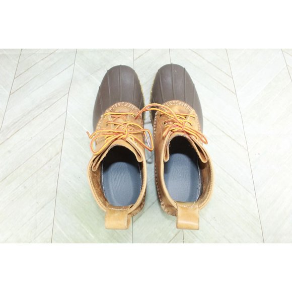 LL Bean 6" Unlined Brown Leather Waterproof Duck Boots Size 10 M - Picture 6 of 10